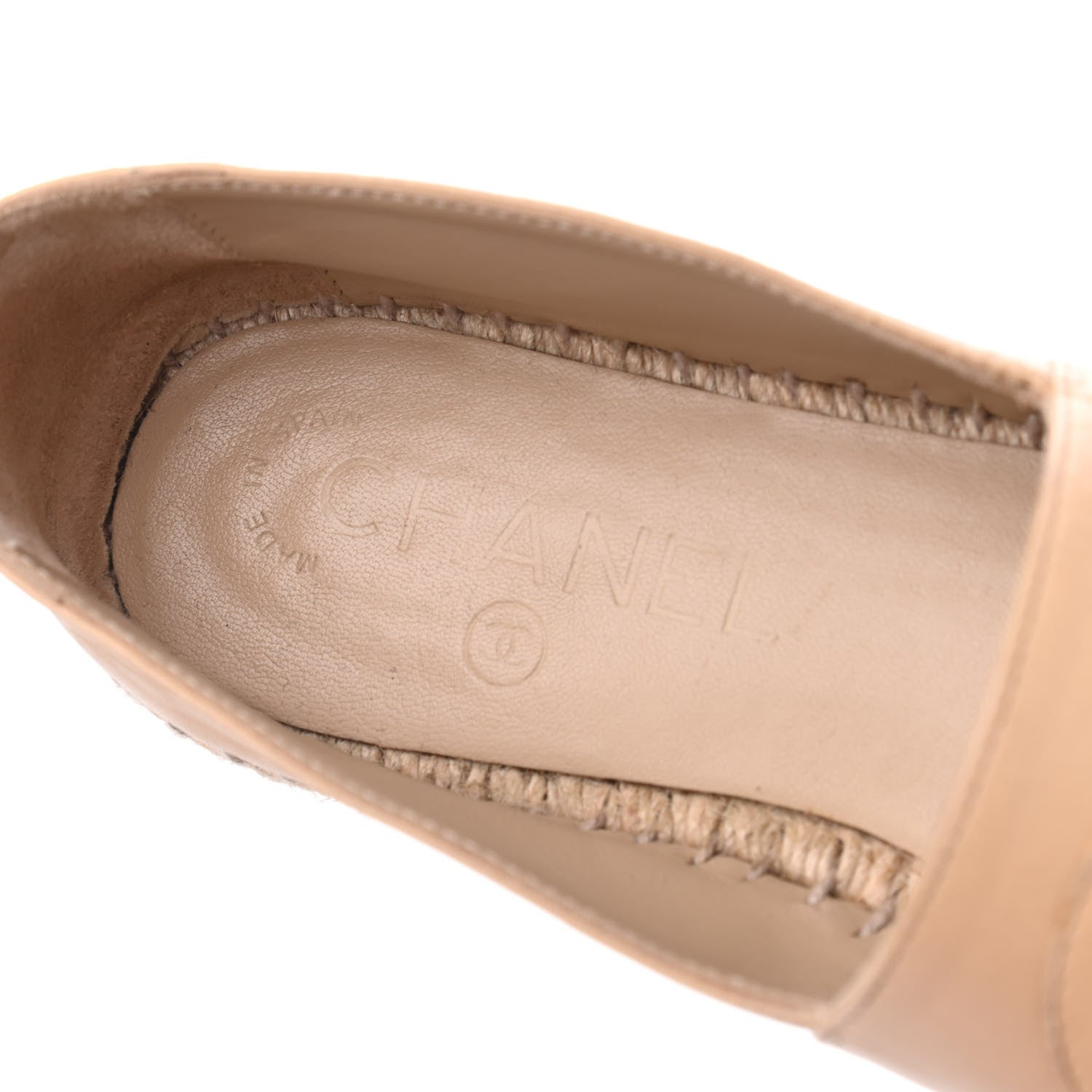 Chanel Lambskin CC Espadrilles 35 Beige Black 6 of 22