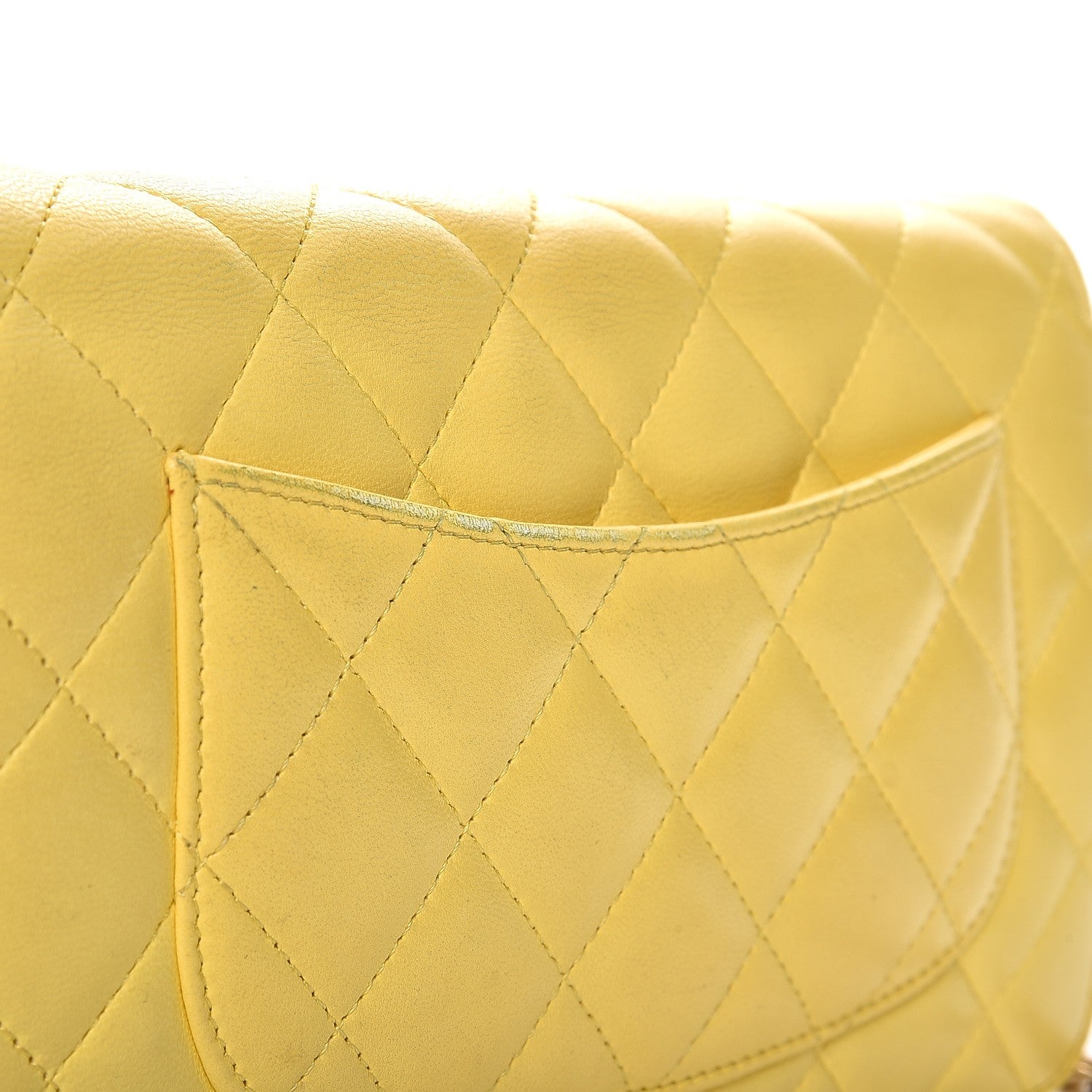 Chanel Lambskin Quilted Wallet on Chain WOC Yellow 15 of 21