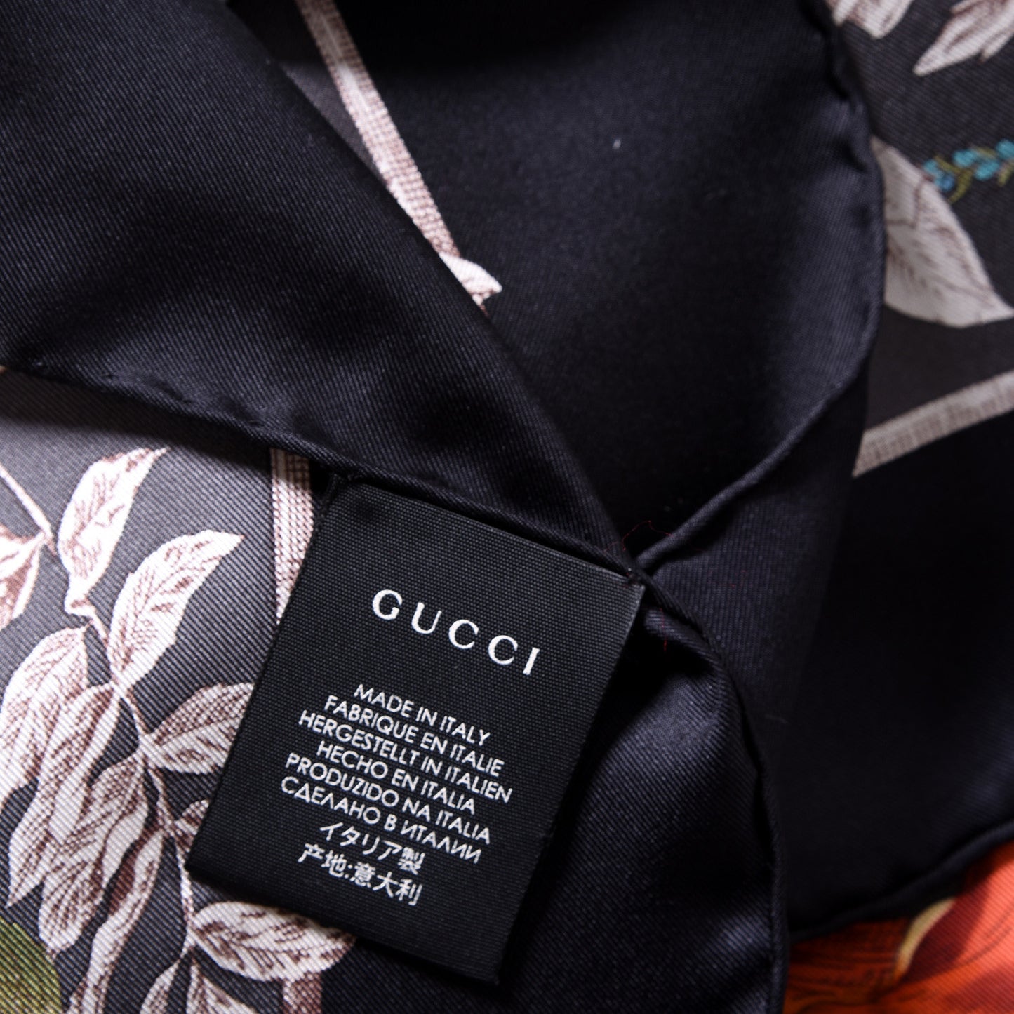Silk Twill Wondergardenia Square Scarf Anthracite