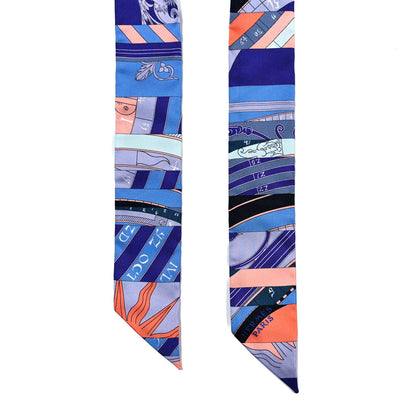 Hermes Silk Astrologie Nouvelle Twilly Ultraviolet Bleu Corail 2 of 3