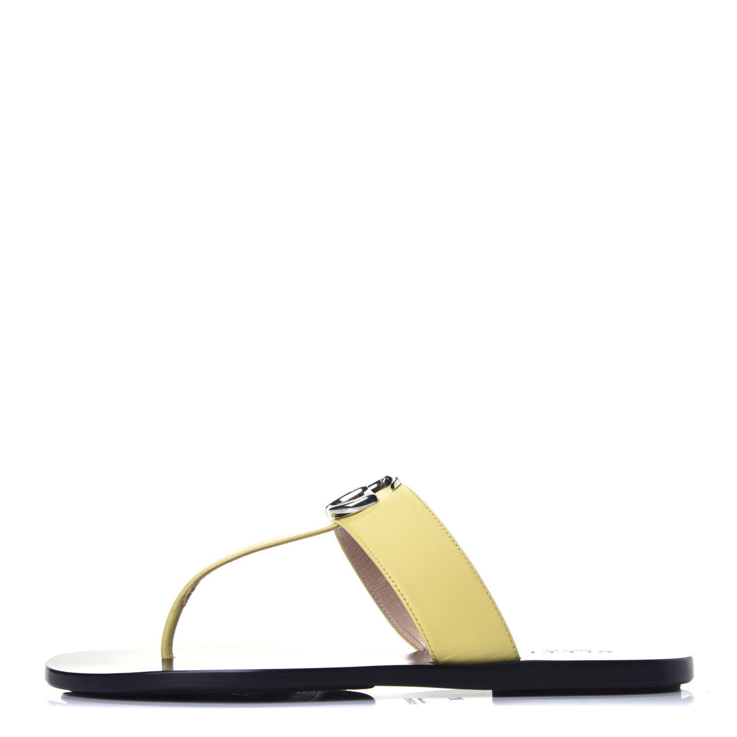 Calfskin GG Marmont Thong Sandals 36 Banana