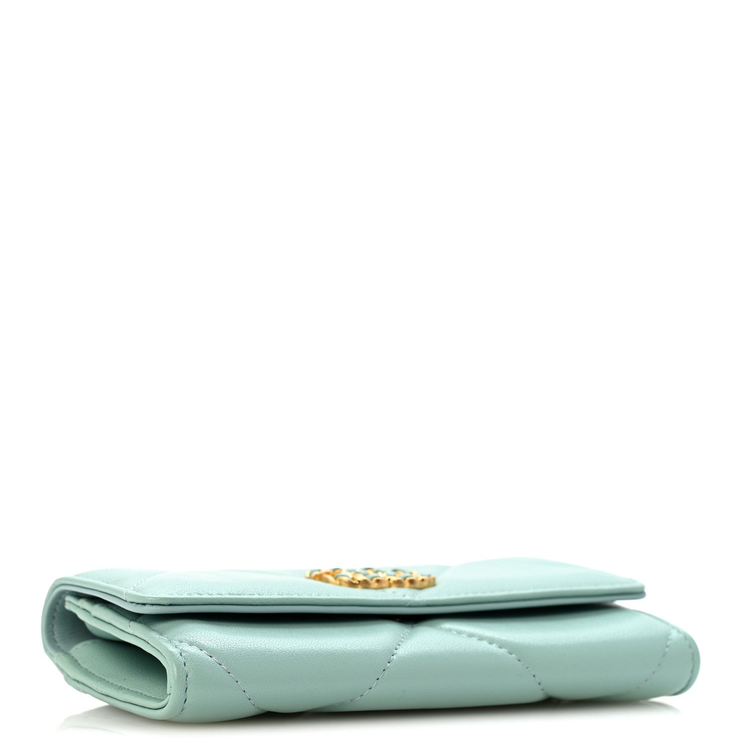 Chanel Lambskin Quilted Chanel 19 Flap Wallet Light Blue 4 of 10