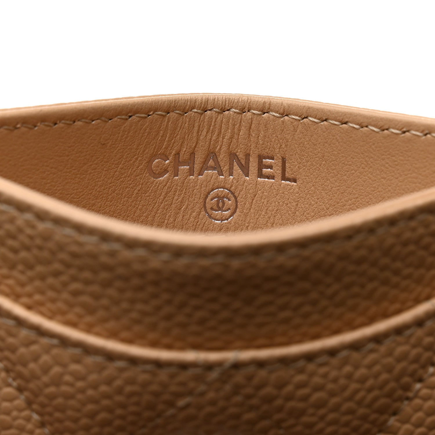 Chanel Caviar Quilted Card Holder Beige 6 of 9