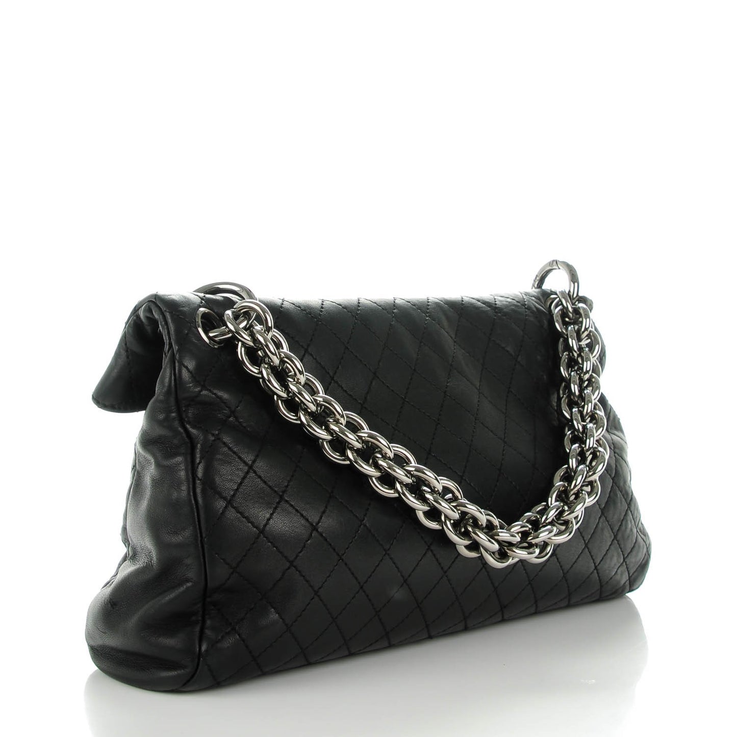 Lambskin Quilted New Lock Flap Black