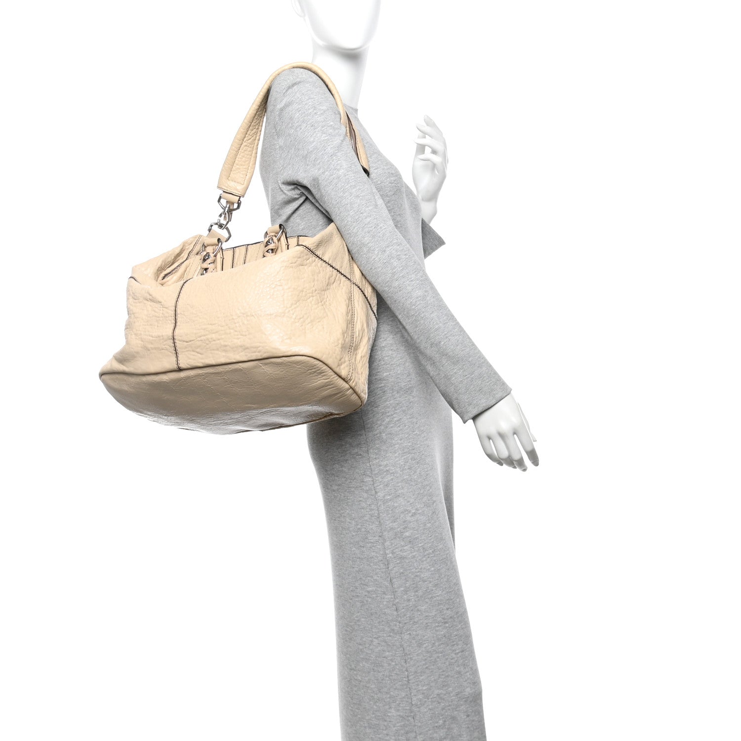 Givenchy Wrinkled Lambskin Large Chain Wrap Nightingale Beige 2 of 12