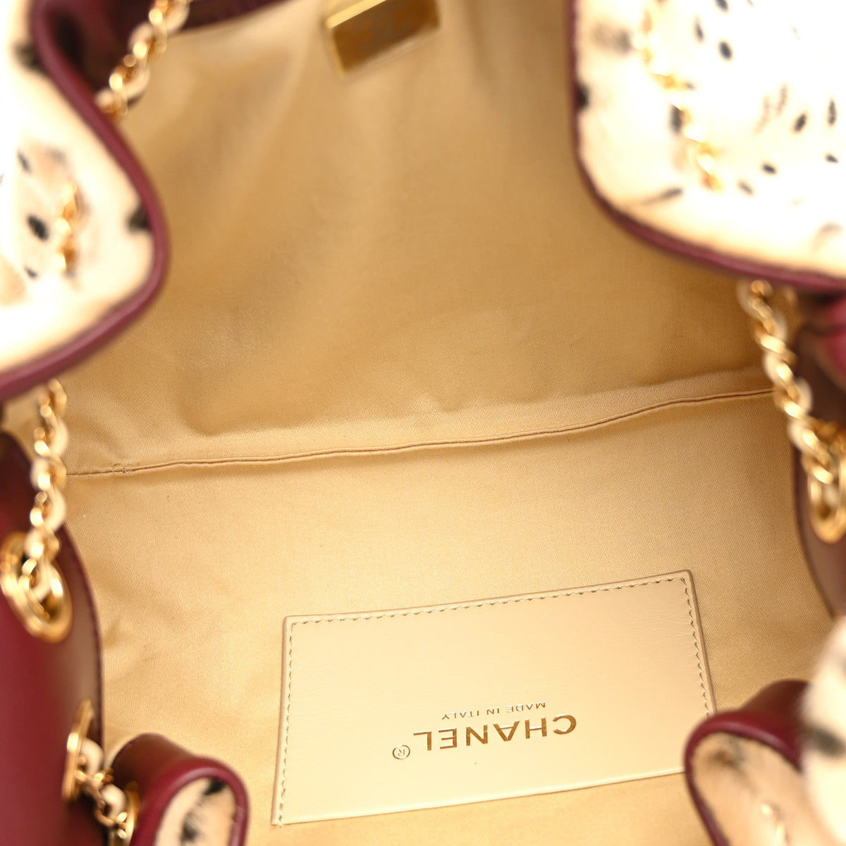 Pony Hair Mini Chanel 25 Handbag Beige Black