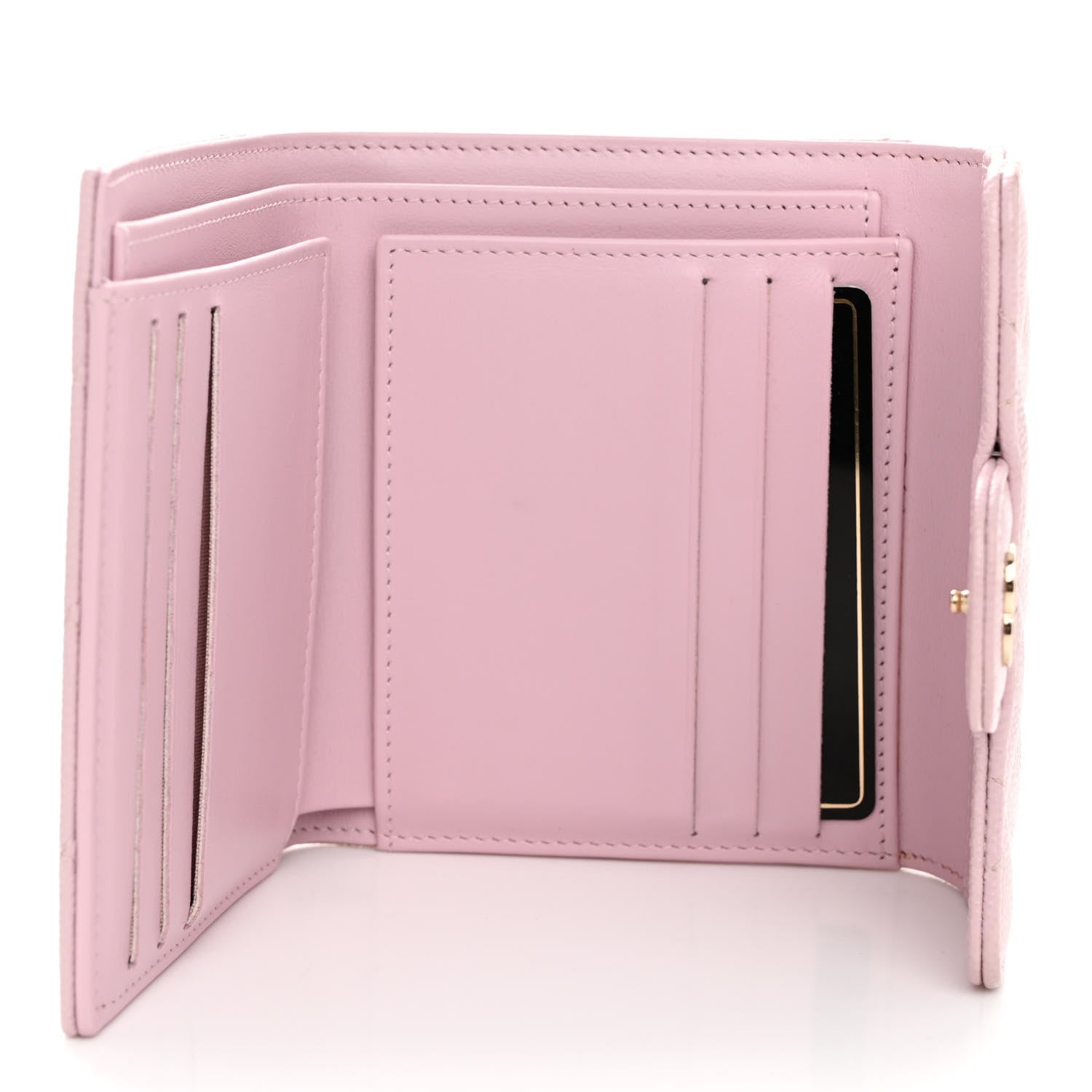 Chanel Caviar Quilted Compact Flap Wallet Light Pink 5 of 9
