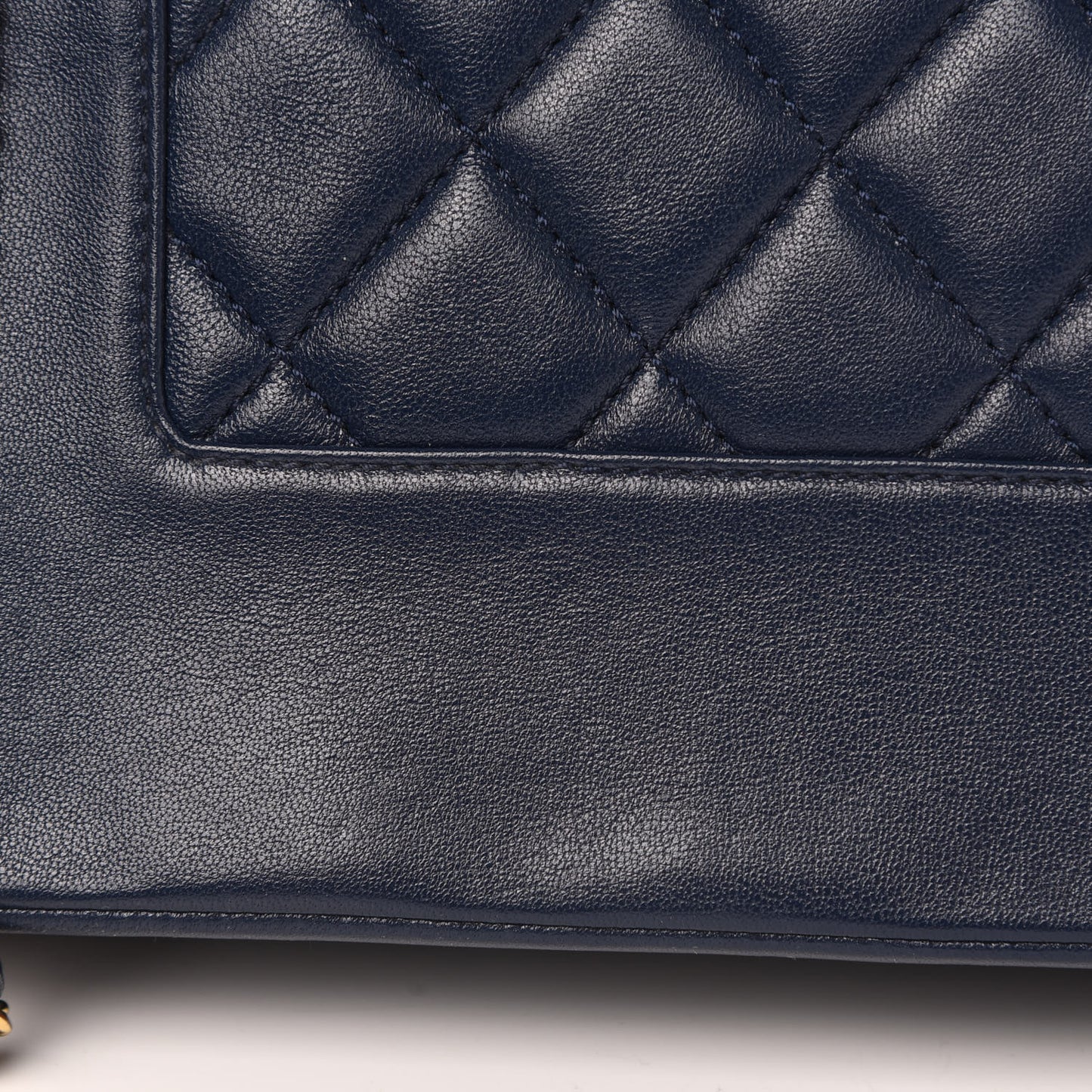 Sheepskin Quilted Medium Vintage Mademoiselle Flap Dark Navy