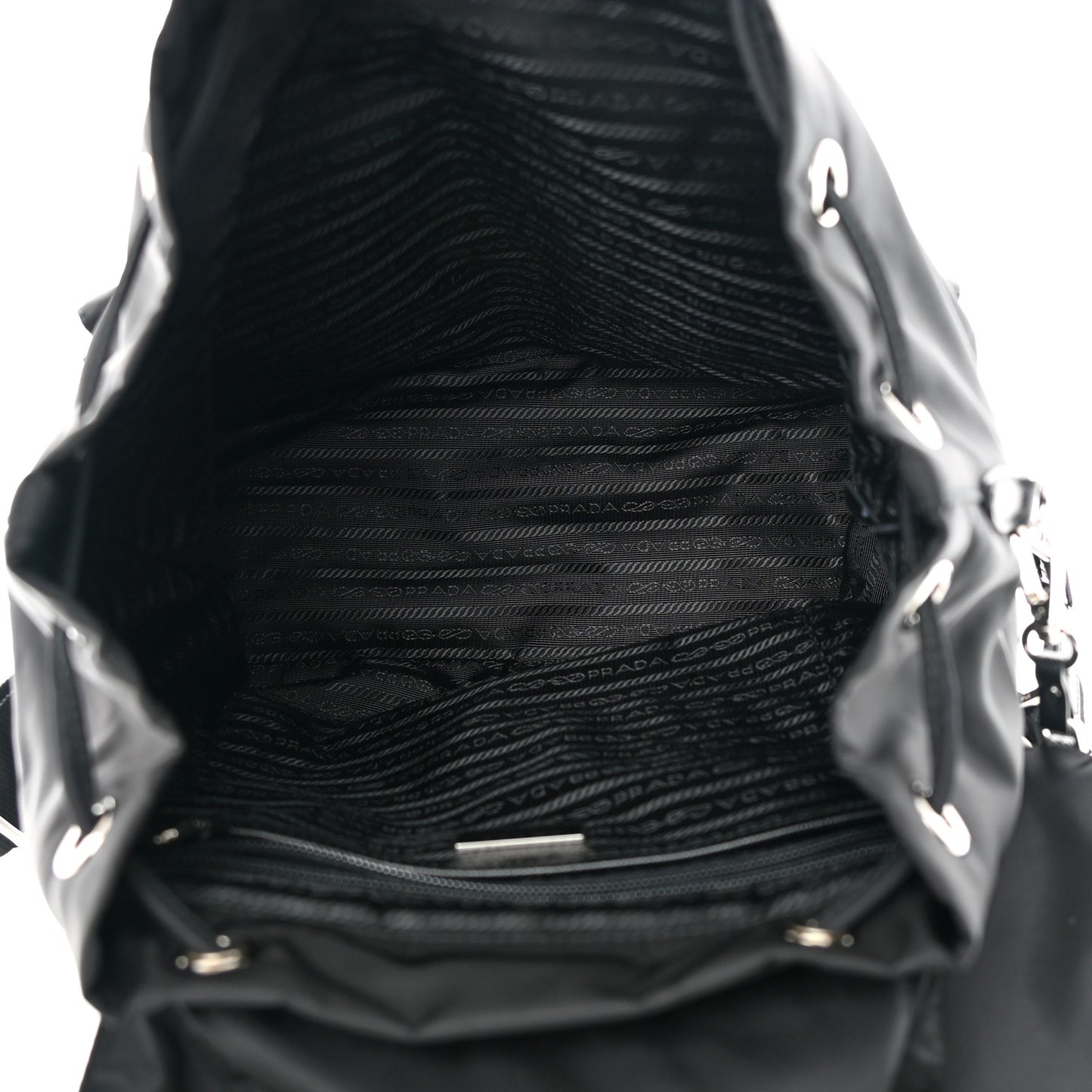 Tessuto Nylon Saffiano Medium Backpack Black