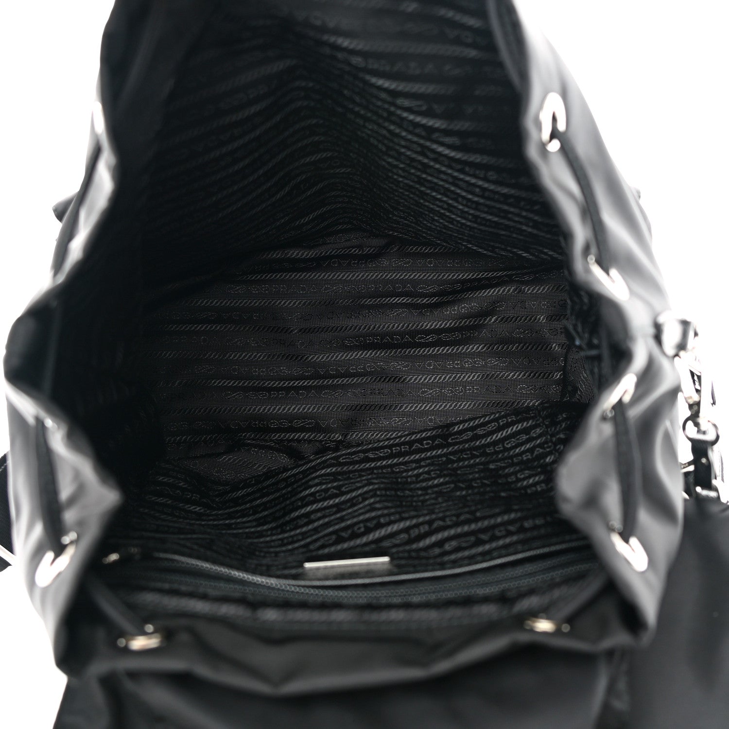 Prada Tessuto Nylon Saffiano Medium Backpack Black 5 of 12