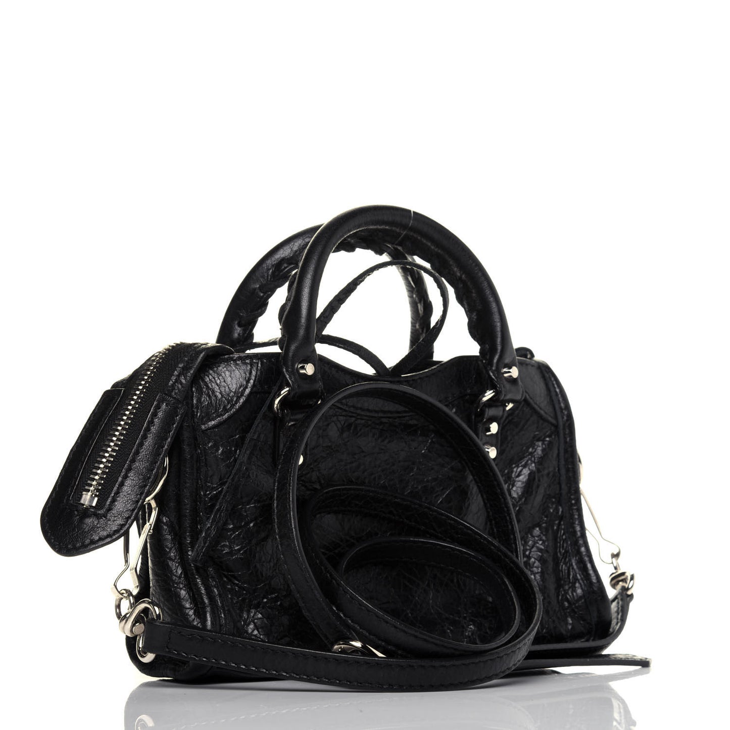 Agneau Classic Silver Hardware Nano City Black