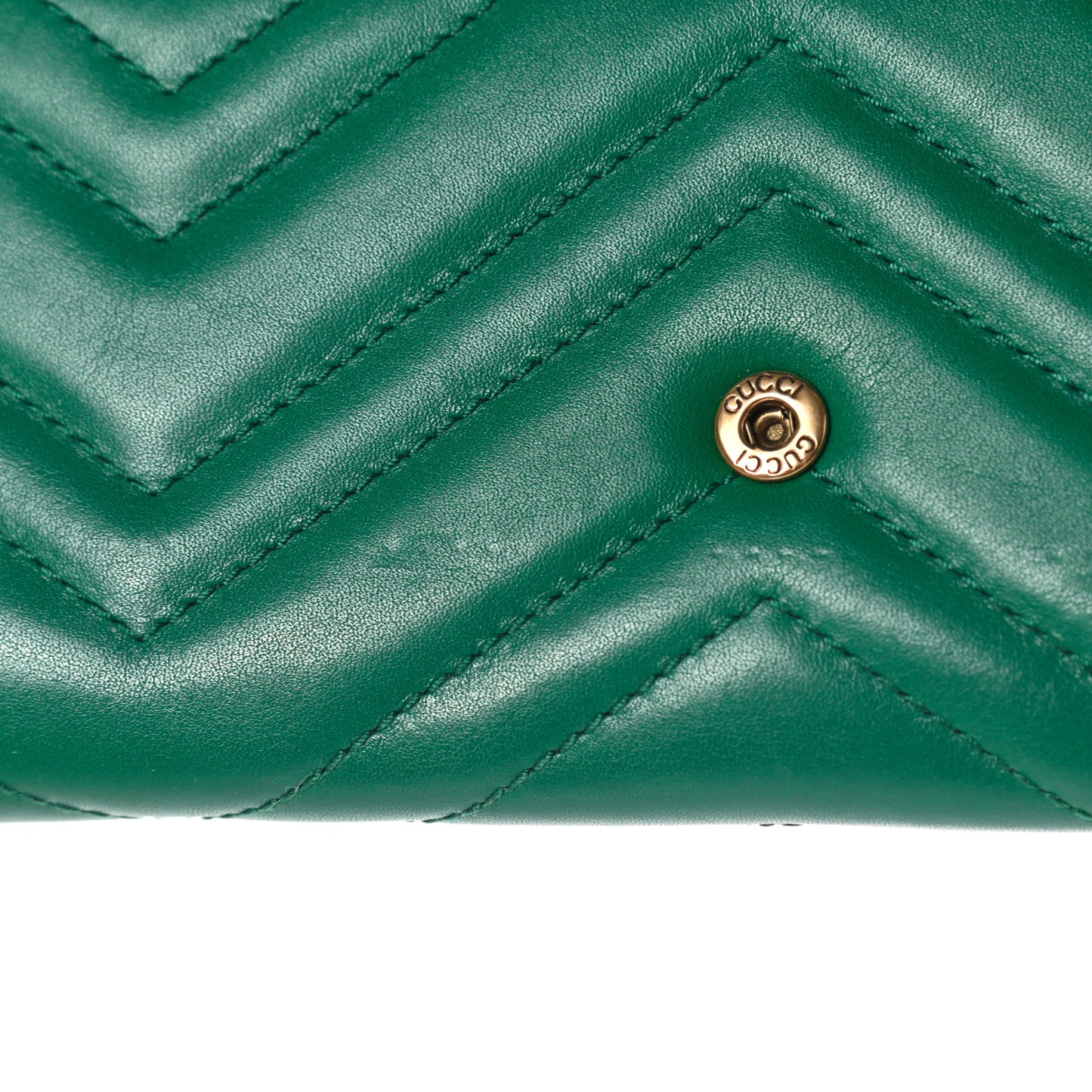 Calfskin Matelasse GG Marmont Continental Wallet Emerald Green