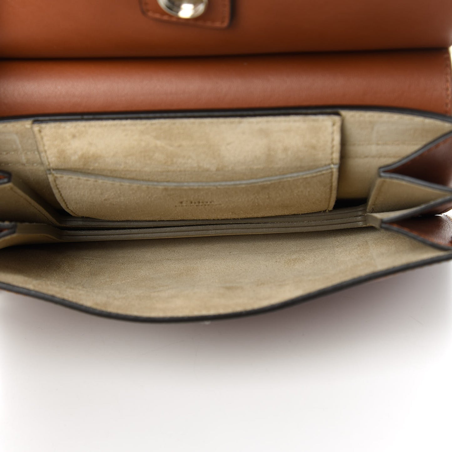 Calfskin Suede Mini Chain Faye Shoulder Bag Tobacco