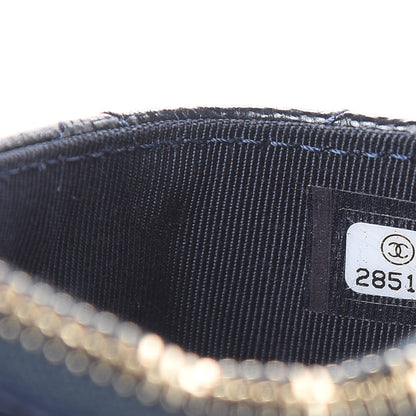Chanel Caviar Quilted CC Zip Card Holder Navy Blue 7 of 8