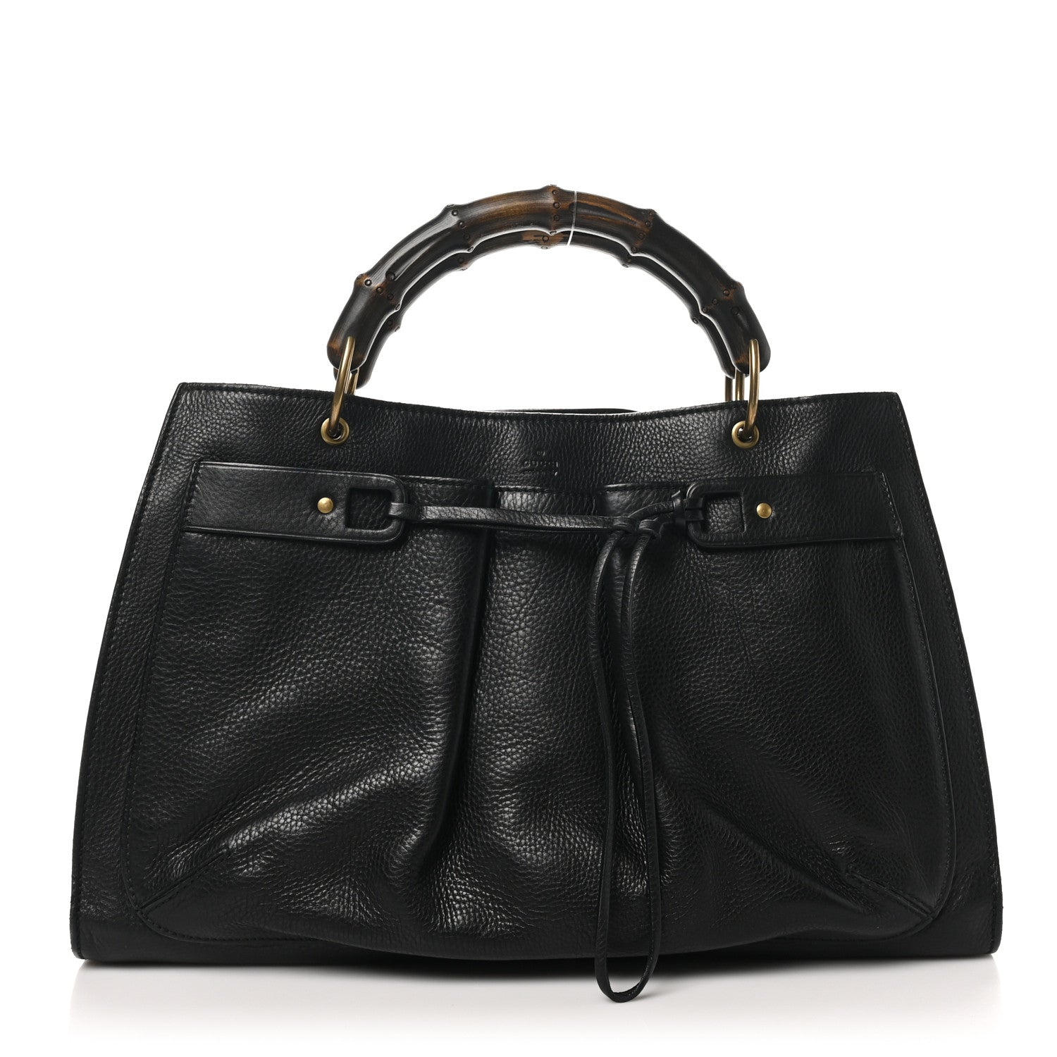 Gucci Calfskin Bamboo Handle Tote Black 1 of 10