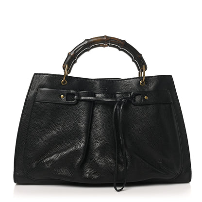 Gucci Calfskin Bamboo Handle Tote Black 1 of 10