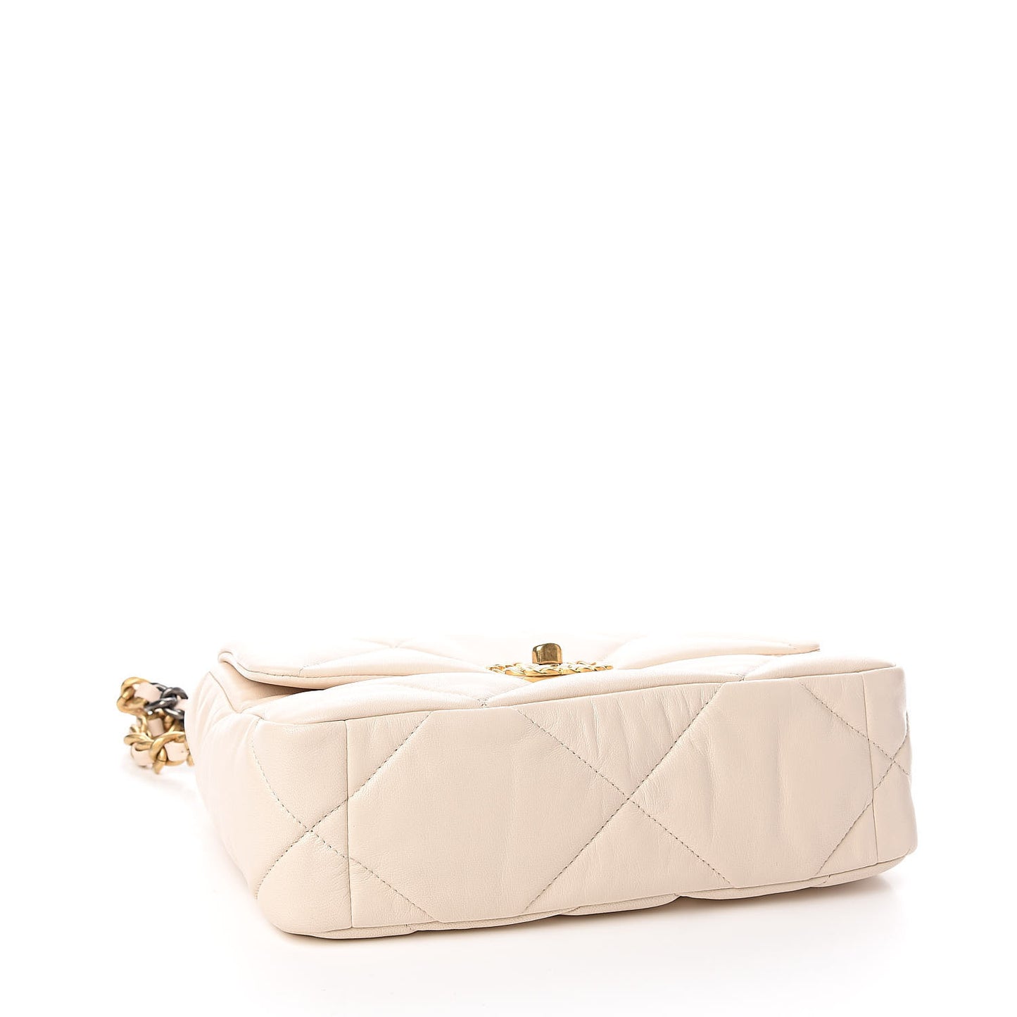 Lambskin Quilted Medium 19 Flap Light Beige