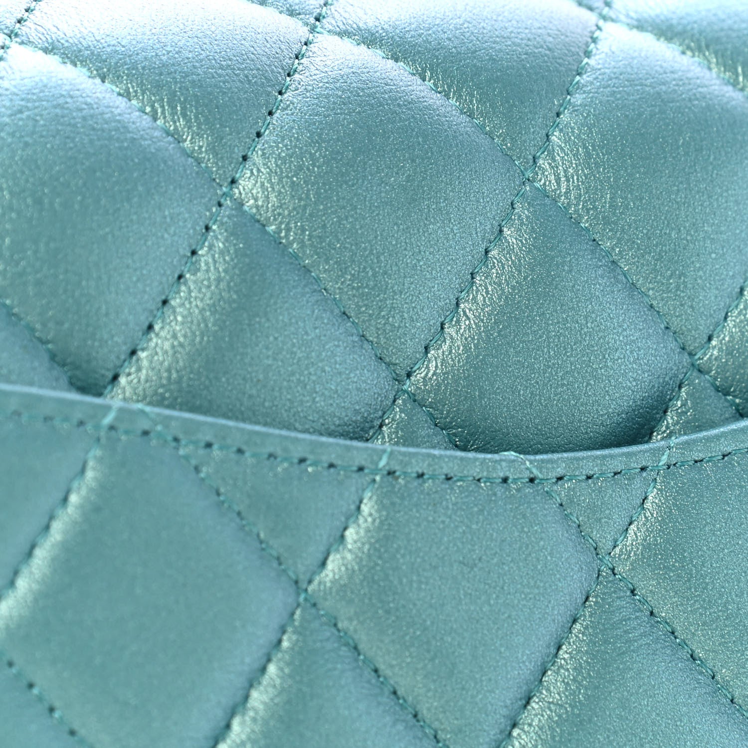 Chanel Iridescent Calfskin Quilted Medium Double Flap Green 5 of 5