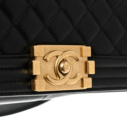 Chanel Lambskin Quilted Medium Boy Flap Black 11 of 12