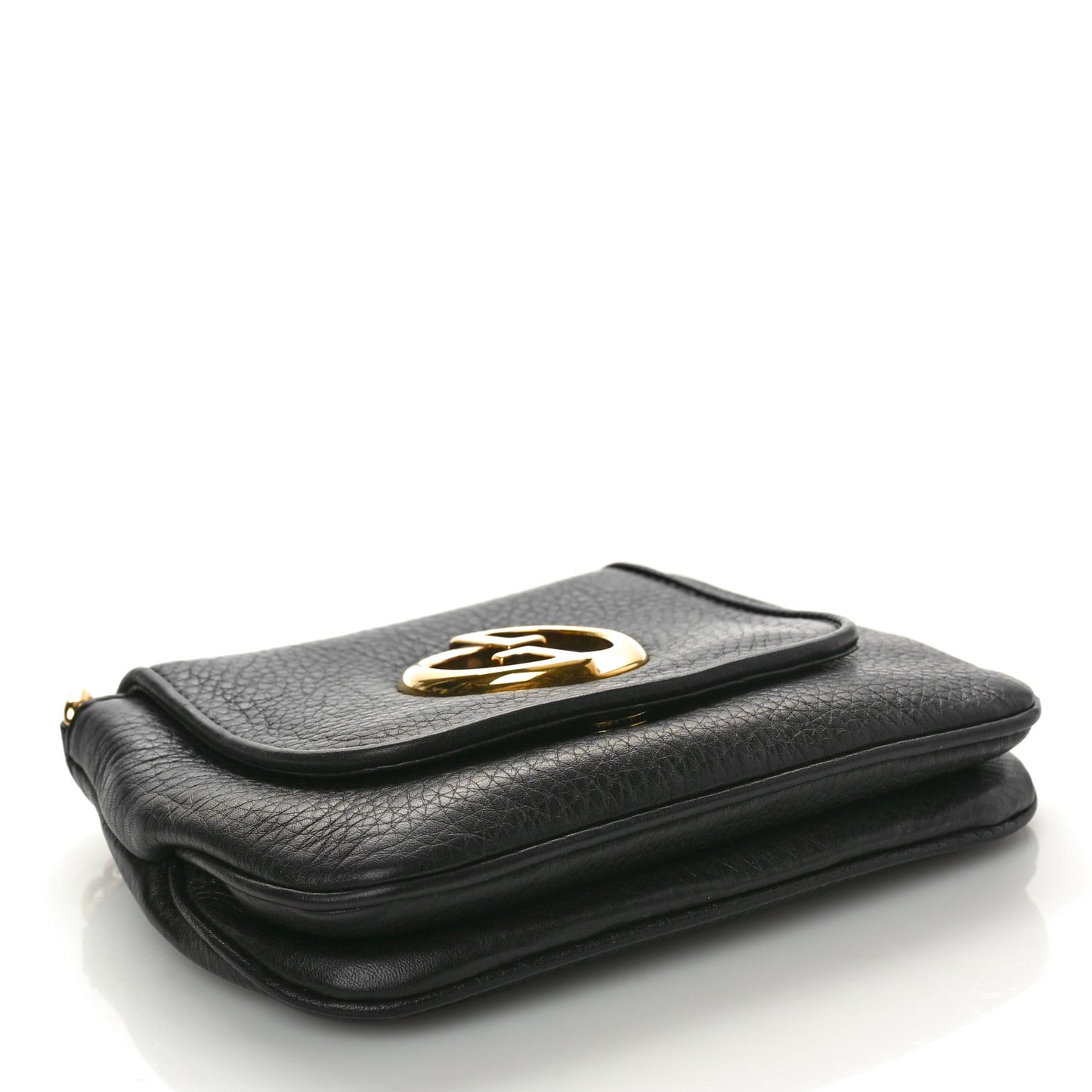 Pebbled Calfskin Small 1973 Chain Shoulder Bag Black