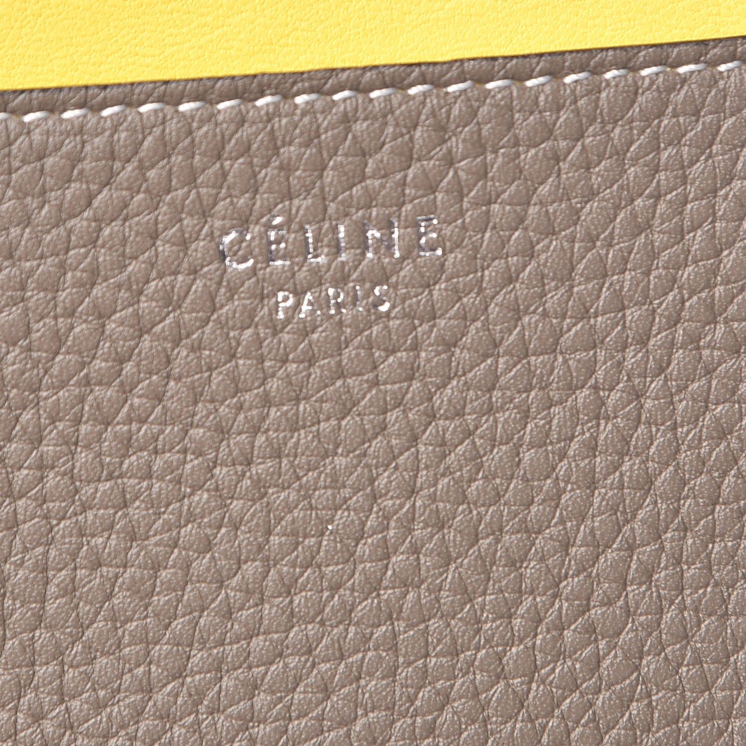 Celine Drummed Calfskin Bi-Color Card Holder Souris 6 of 10