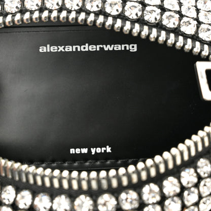 Alexander Wang Mesh Crystal Rhinestone Mini Heiress Pouch Black Silver 6 of 12