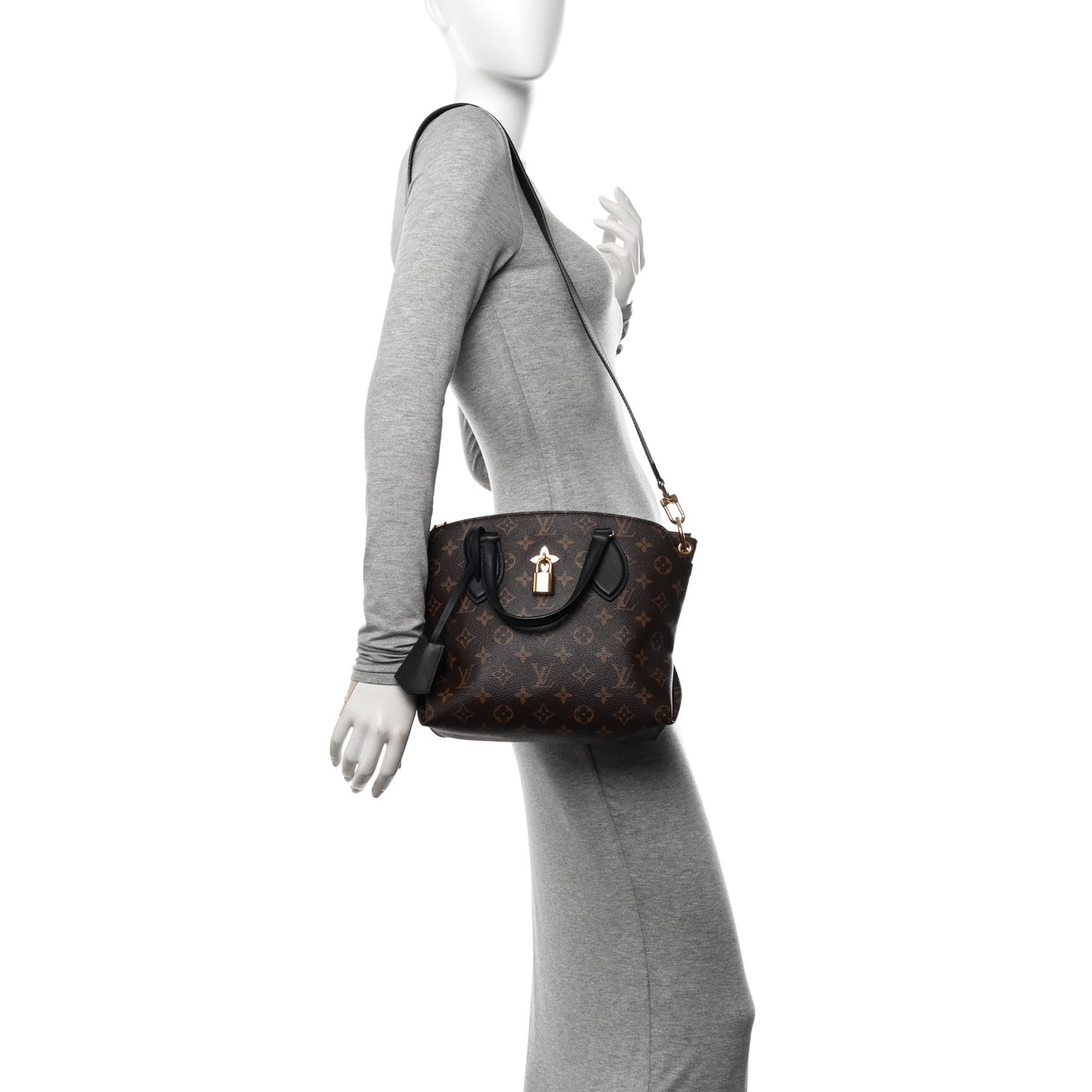 Monogram Flower Zipped Tote PM Black