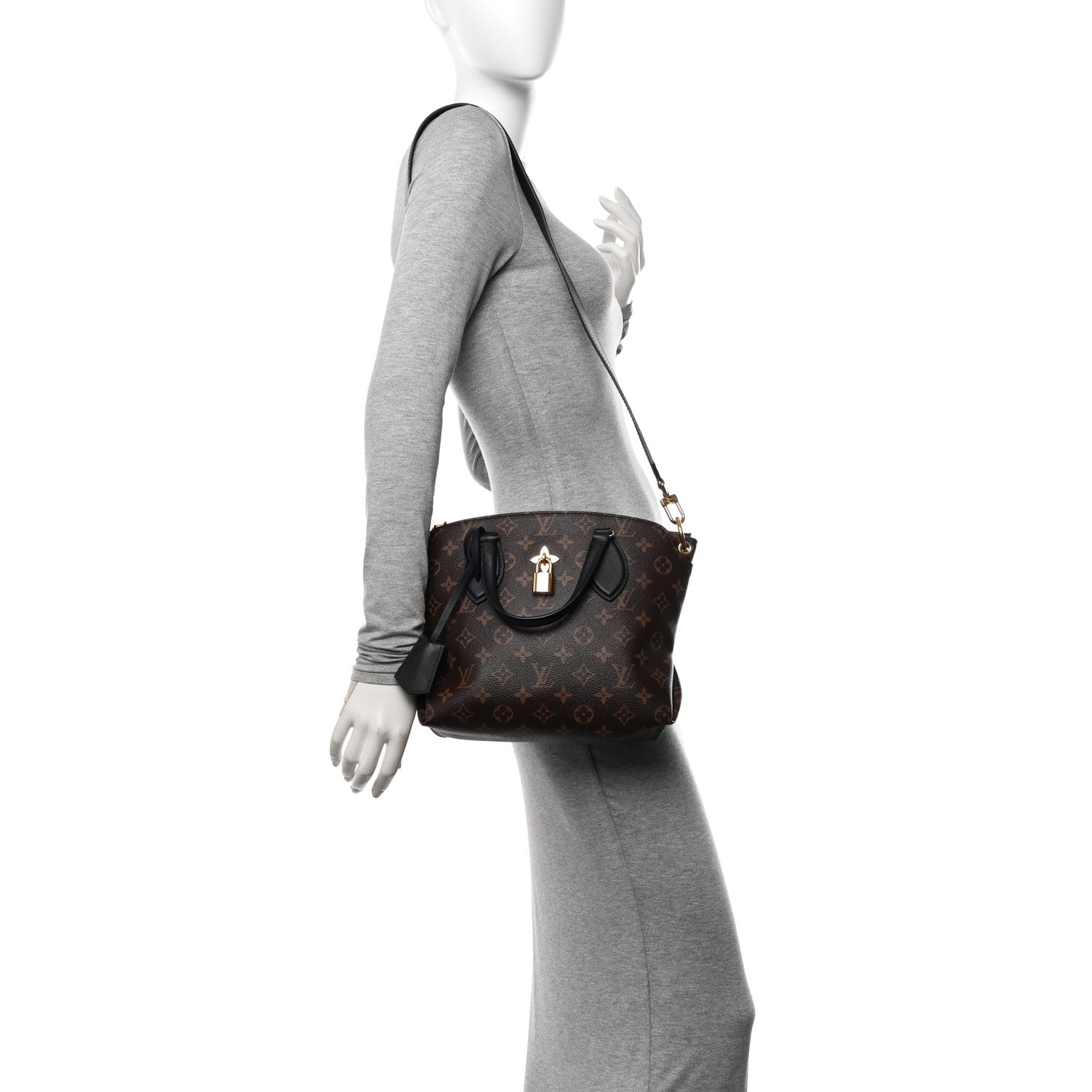 Louis Vuitton Monogram Flower Zipped Tote PM Black 2 of 12