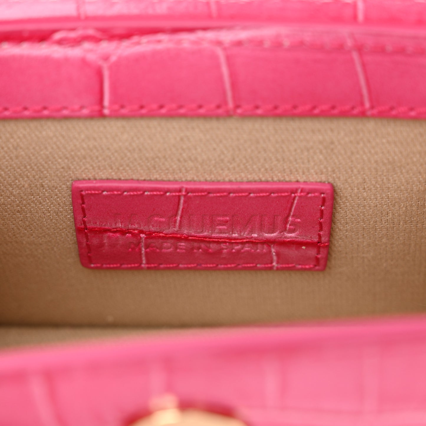 Calfskin Crocodile Embossed Le Chiquito Dark Pink