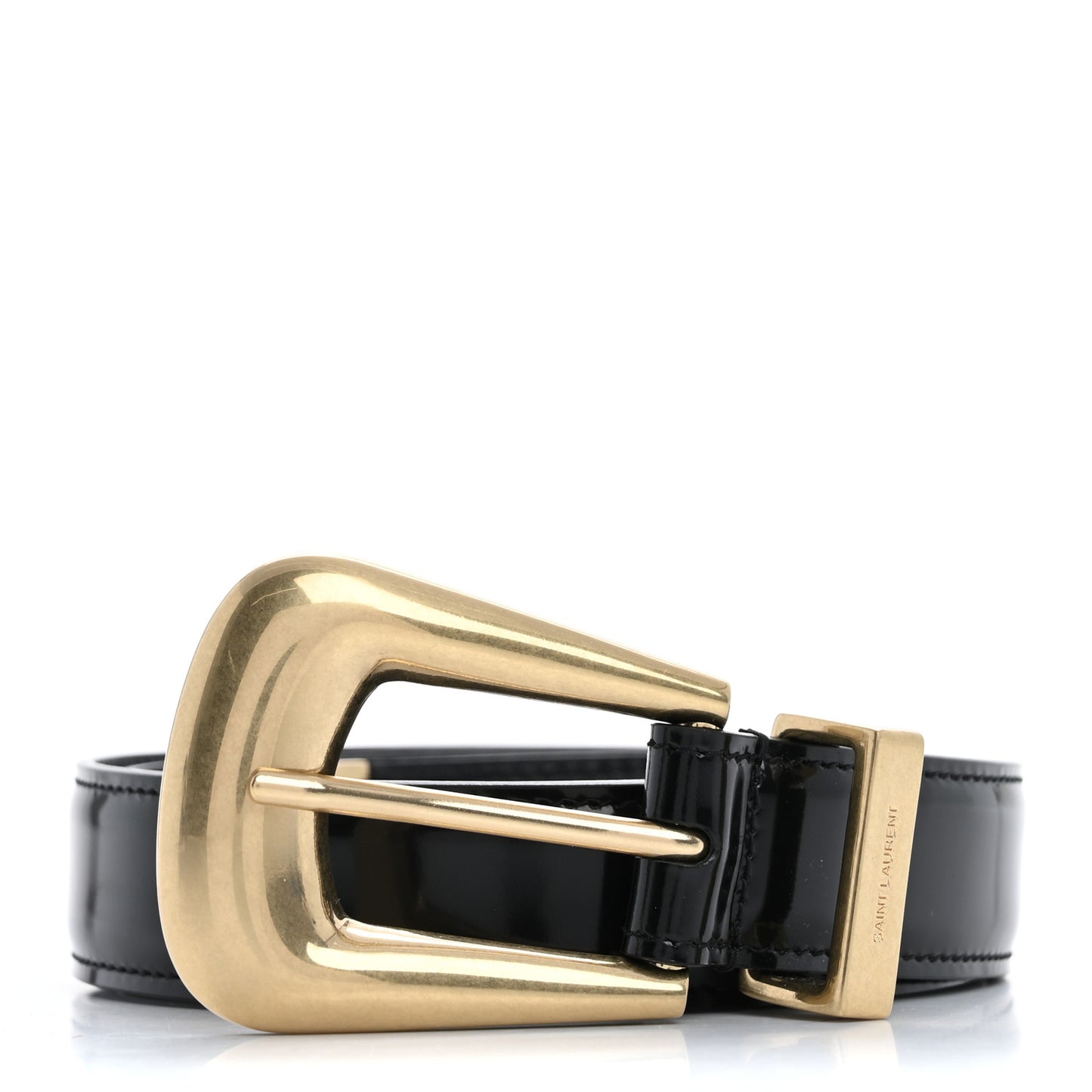 Brushed Calfskin Folk Buckle Belt 70 Black
