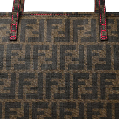 Fendi Zucca Spalmati Medium Roll Tote Tobacco Fuxia 7 of 11