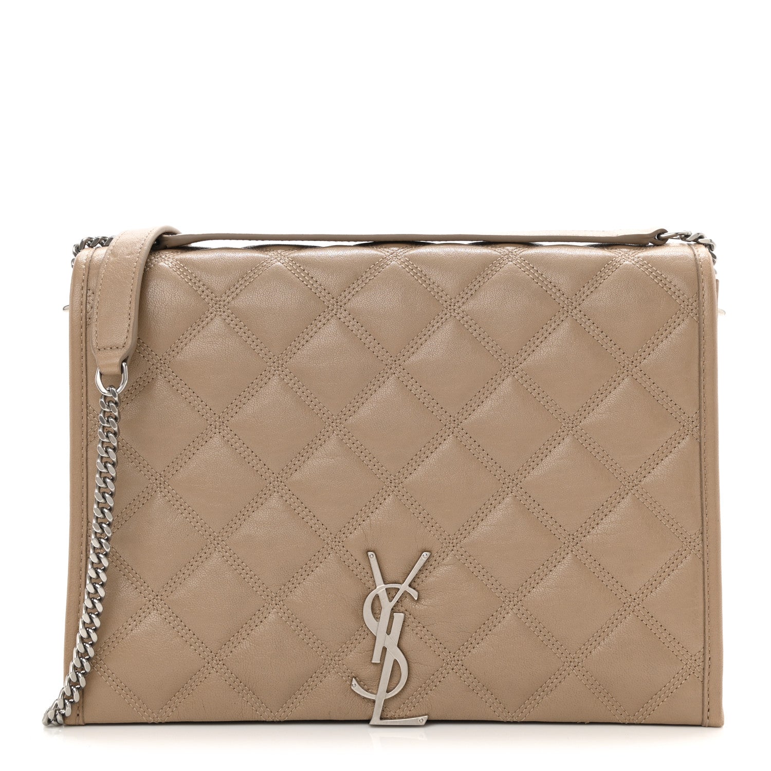 Saint Laurent Lambskin Quilted Small Becky Chain Bag Gold Sand 1 of 11