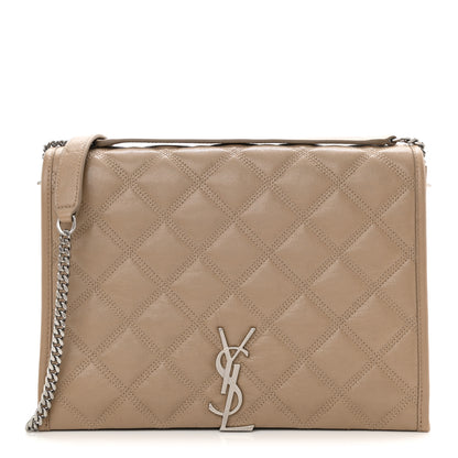 Saint Laurent Lambskin Quilted Small Becky Chain Bag Gold Sand 1 of 11