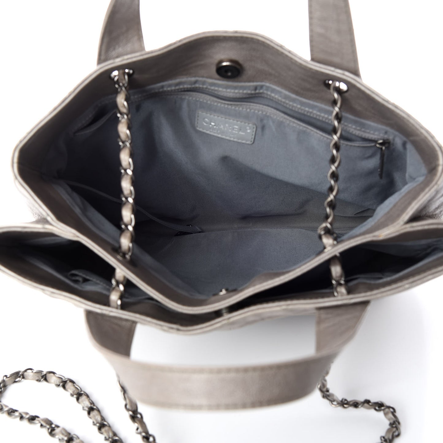 Calfskin Large Trianon Tote Grey