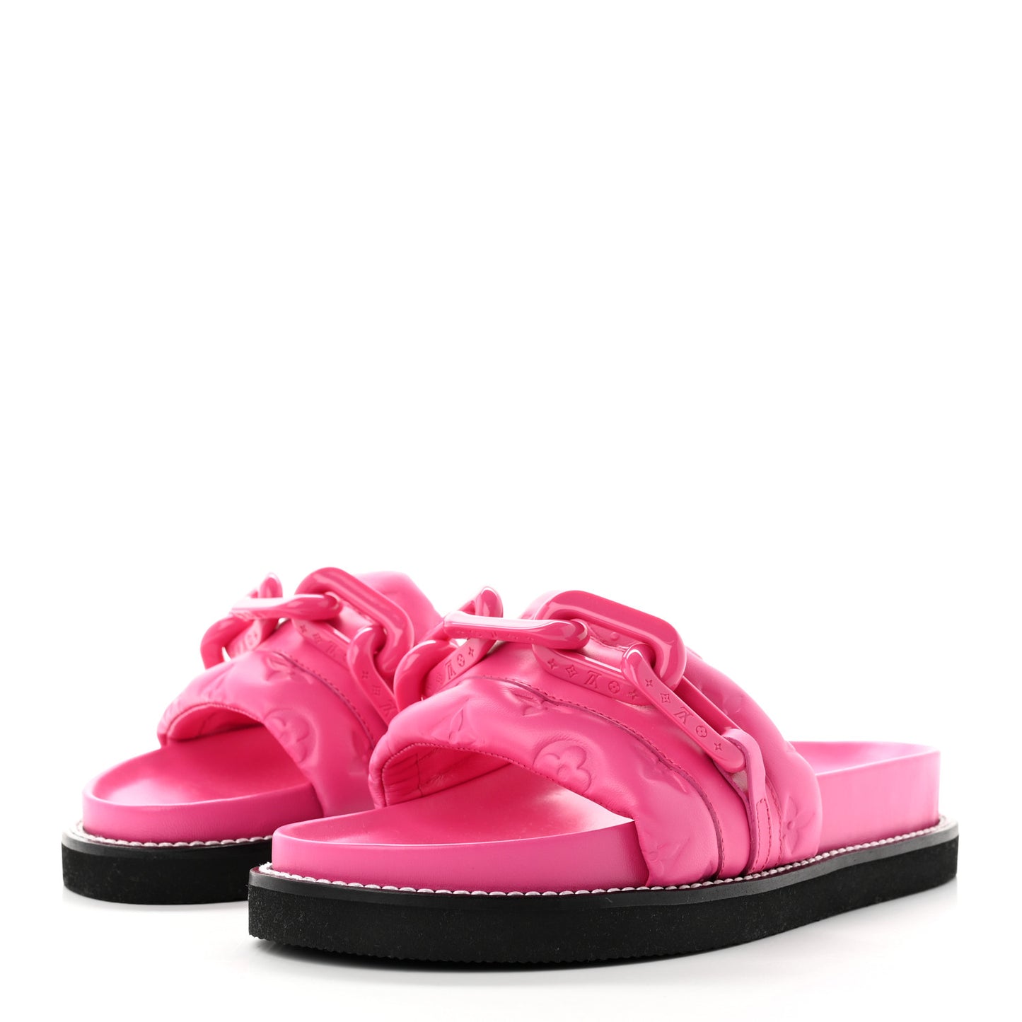 Calfskin Embossed Monogram Sunset Flat Comfort Mule 39 Rose Pop