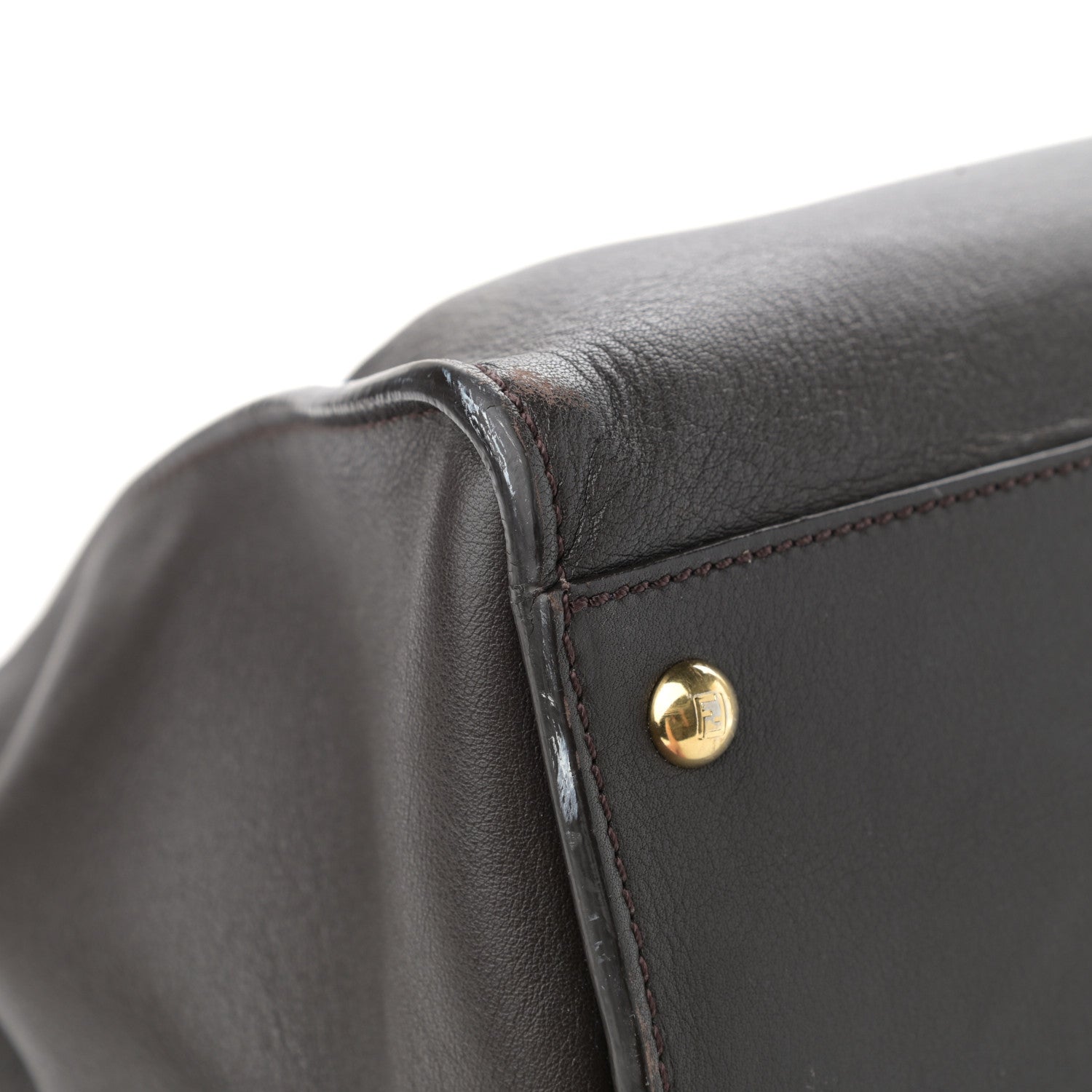 Fendi Vitello Dolce Marmol Large Peekaboo Iconic Satchel Ebano Blu Scuro 10 of 16