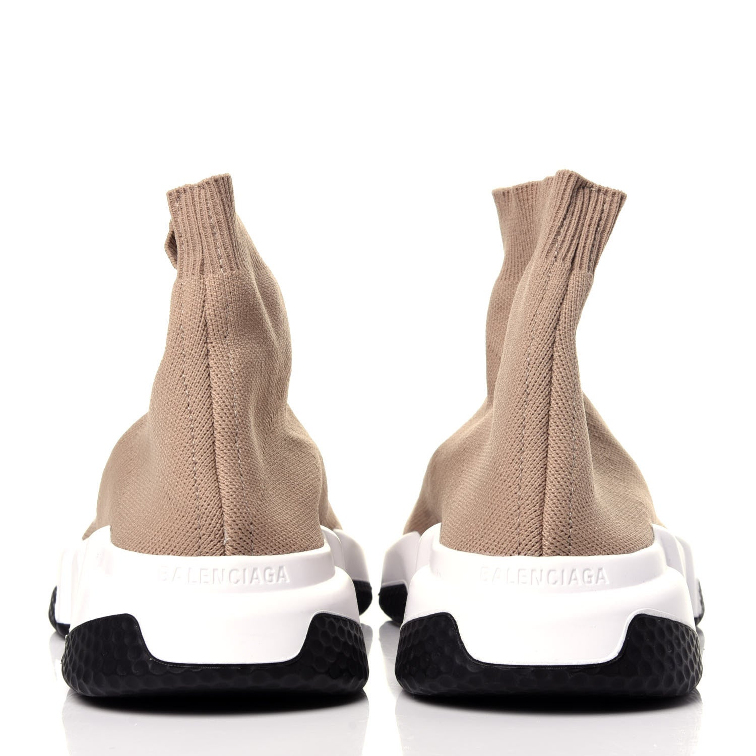 Balenciaga Neoprene Knit Bi-Color Sole Womens Speed Sneakers 38 Beige White Black 5 of 11