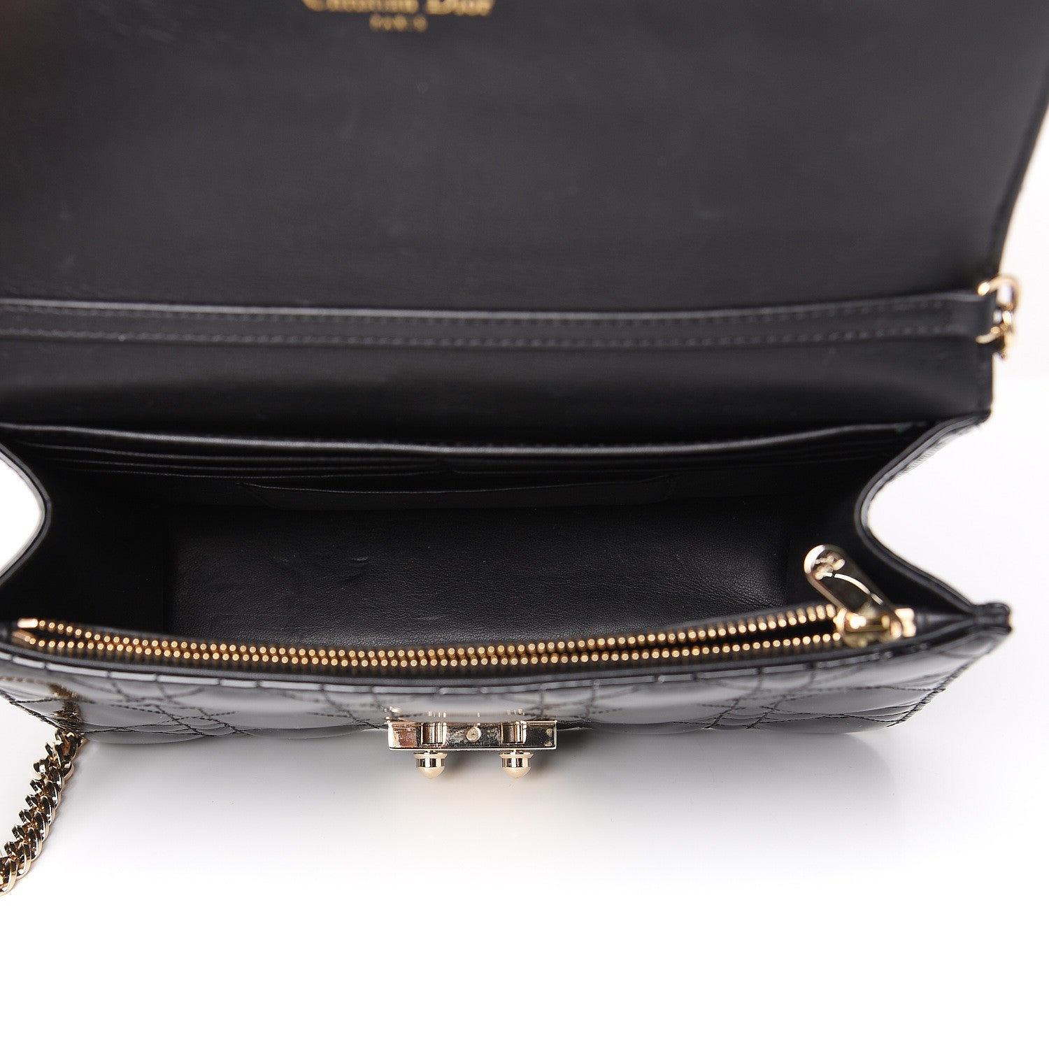 Christian Dior Patent Cannage Miss Dior Promenade Pouch Black 4 of 10