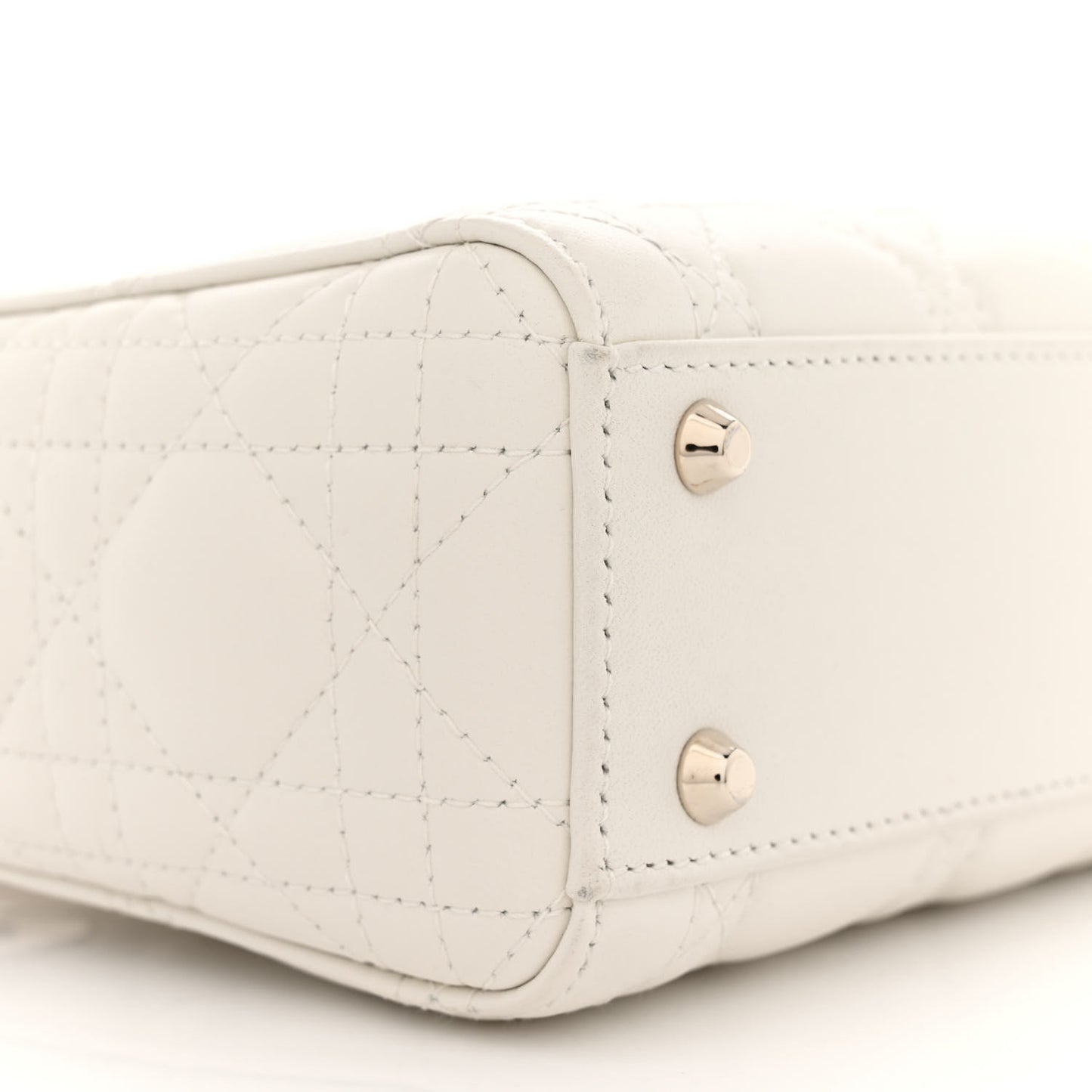 Lambskin Cannage Mini Lady Dior White