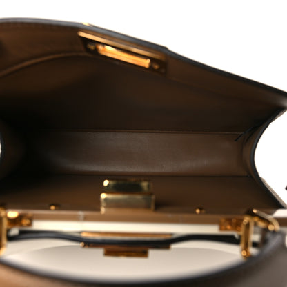 Fendi Vitello Seta Nappa Plexiglass Bi-Color Small Peekaboo I SEE U Satchel White Ice Sand 5 of 10