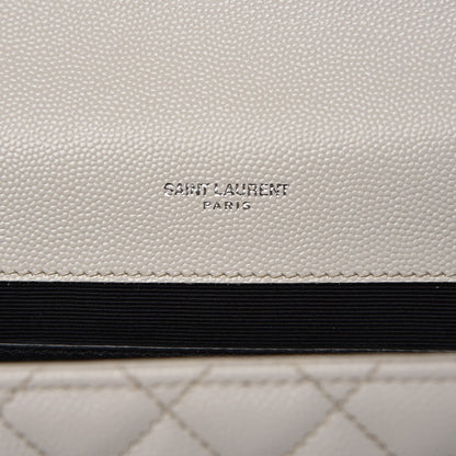 Saint Laurent Grain De Poudre Textured Mixed Matelasse Medium Triquilt Monogram Satchel Porcellana 7 of 8