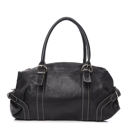 Prada Calfskin Wrapping Satchel Bag Black 1 of 16