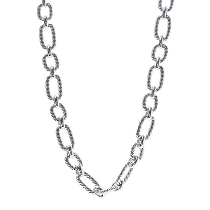 David Yurman Sterling Silver 12.5mm Cushion Link Chain Necklace 1 of 5
