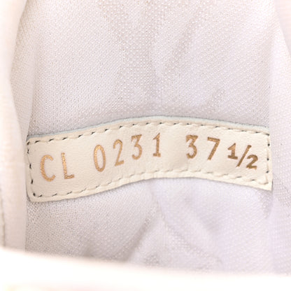 Louis Vuitton Metallic Calfskin Embossed Monogram Boombox Sneakers 37.5 White Silver 9 of 11