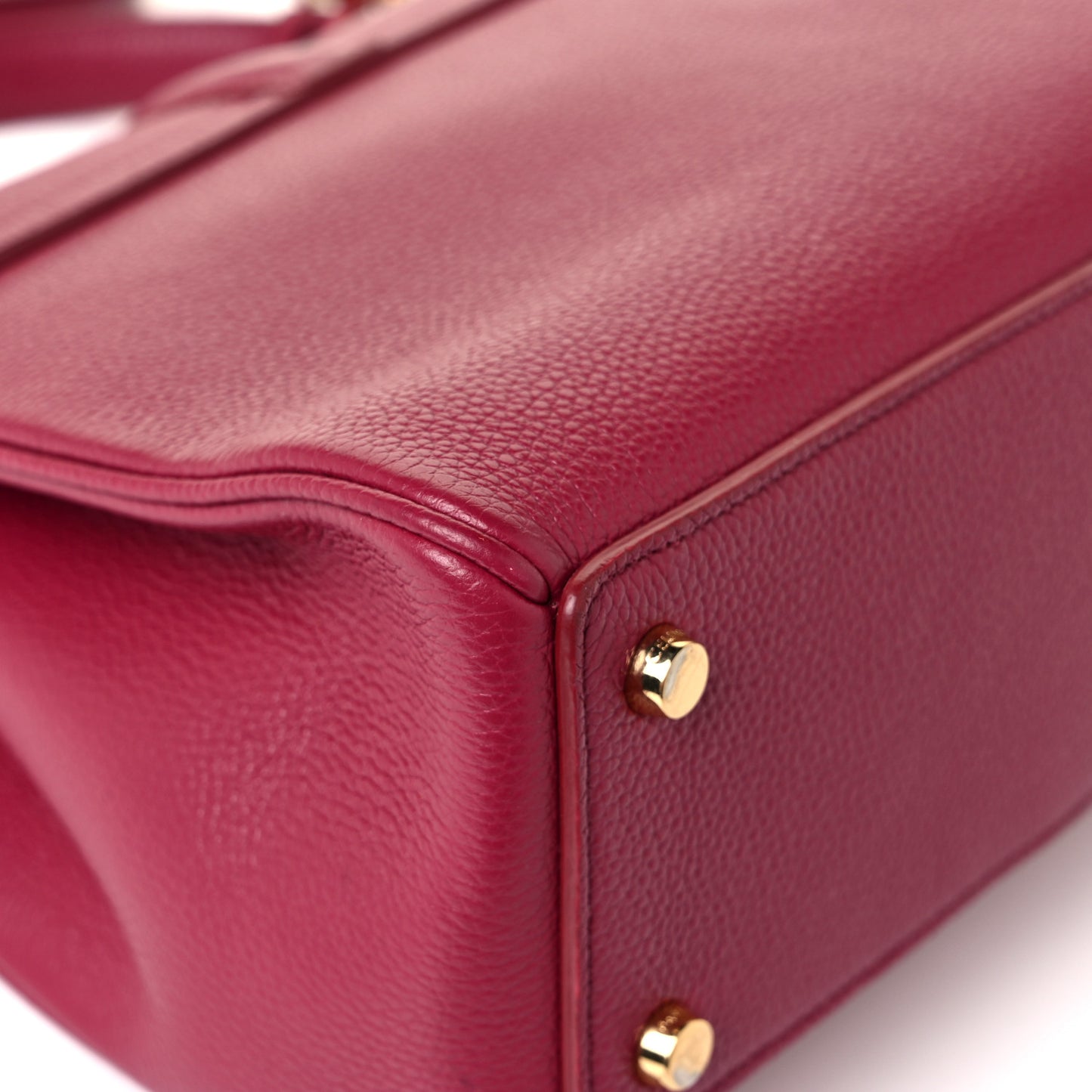 Grained Calfskin Small 16 Top Handle Bag Rasberry