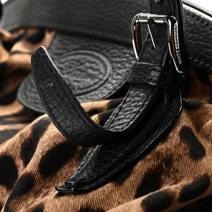 Dolce & Gabbana Calfskin Canvas Leopard Print Animalier Shoulder Bag Black 13 of 13