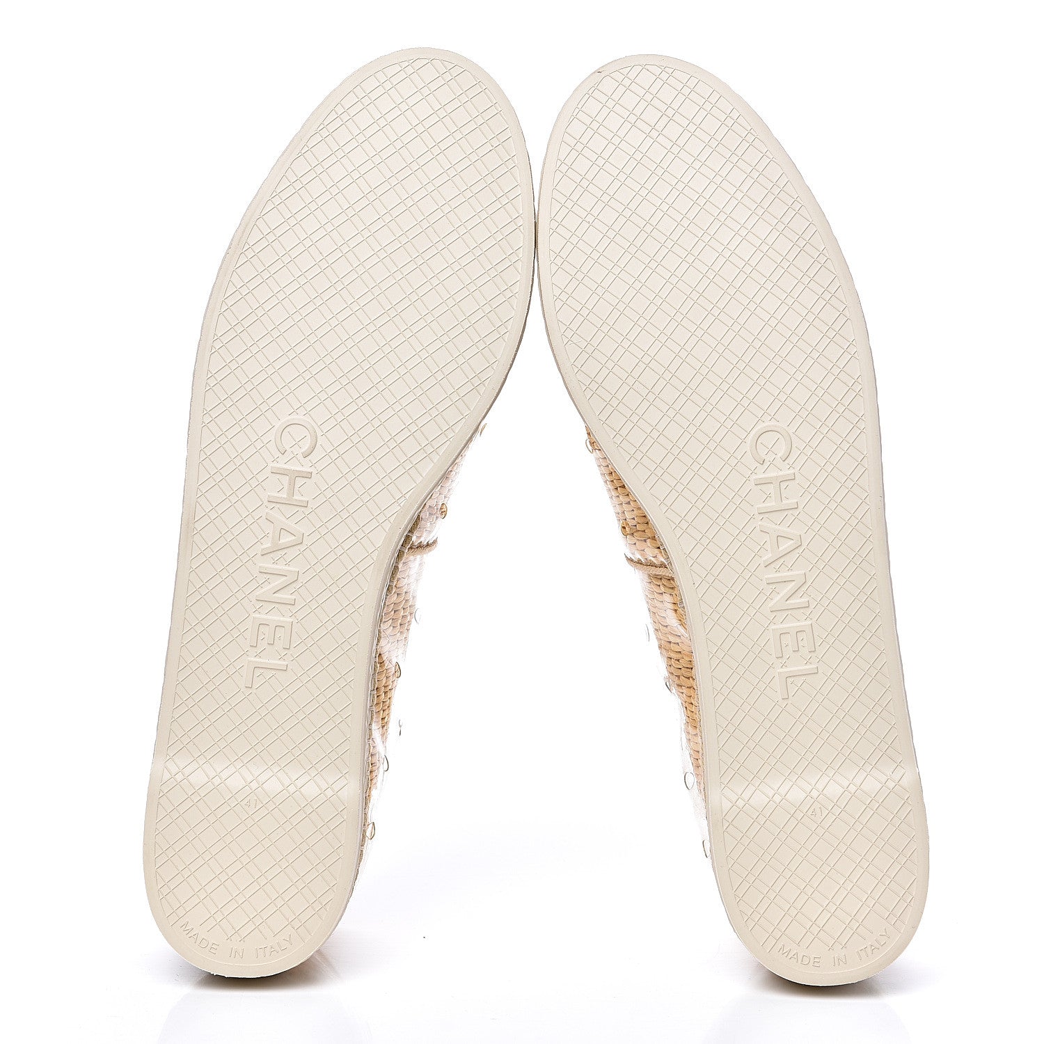 Chanel PVC Raffia CC Espadrilles 41 Beige 6 of 10