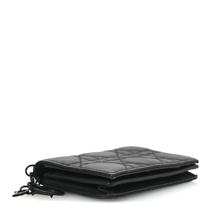 Christian Dior Ultra Matte Calfskin Small Lady Dior Flap Card Holder Black 4 of 9