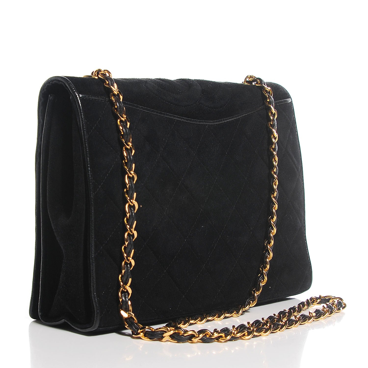 Chanel Suede Quilted Small Flap Bag Black 3 of 8