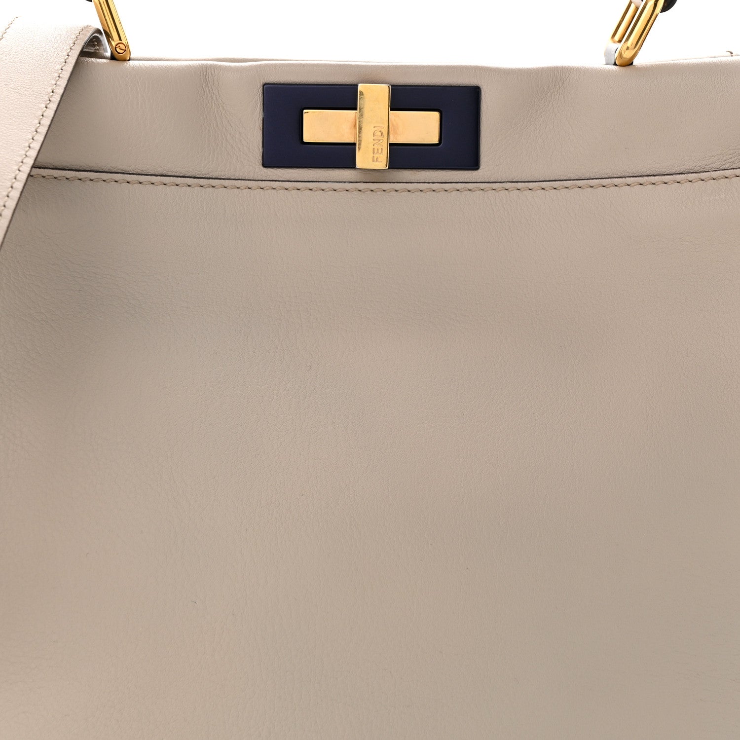 Fendi Vitello Seta Shiny Nappa Medium Peekaboo Iconic Satchel Grigio Polvere Magenta 9 of 12